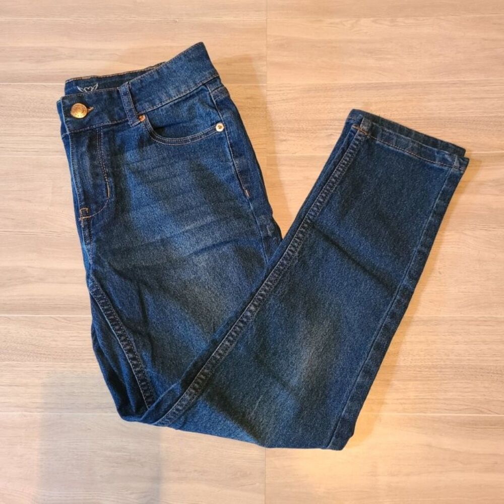 Victory Heart Girls Jeans Size 10 Blue Stretch Denim Mid Rise Slim Fit Pants Kid